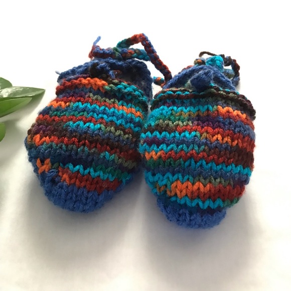 Handmade Hippie Crochet Colorful 18-24M Booties - Picture 5 of 5